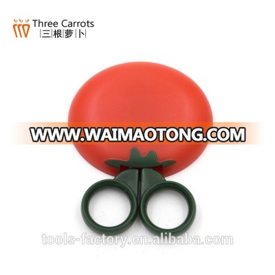 Lovely tomato kids scissors small student scissors office scissors with fruit cover